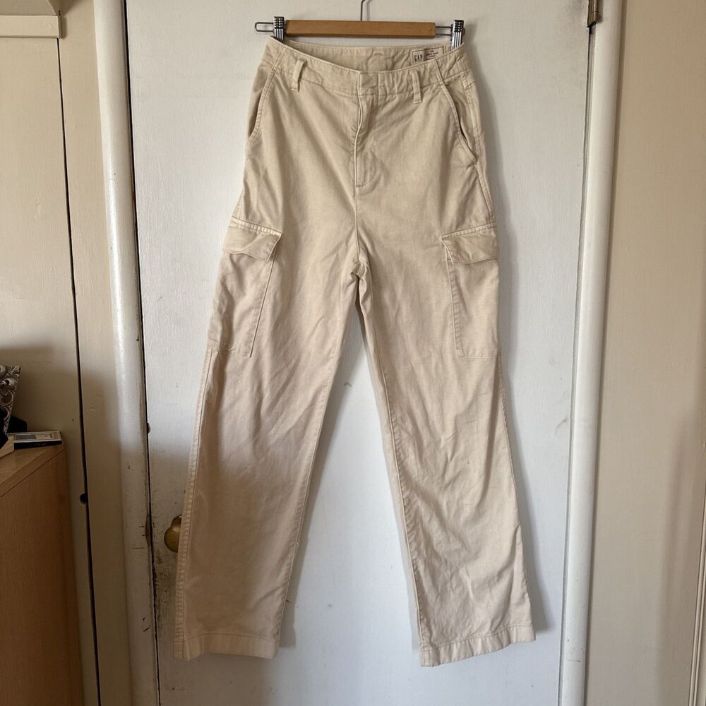 Gap Loose Khaki Cargo Pants Creme Regenerative Cotton S661059 | Women's 00